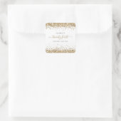 Gold Glitter Name Date 21e verjaardag Vierkante Sticker (Tas)