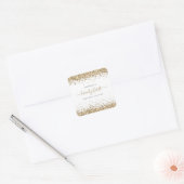 Gold Glitter Name Date 21e verjaardag Vierkante Sticker (Envelop)