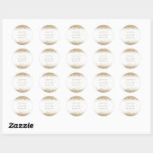 Gold Glitter Name Hen Party Hartelijk dank Ronde Sticker (Vel)