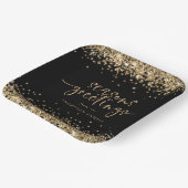 Gold Glitter Name Kerstmis Greetings Papieren Bordje (Gebogen)