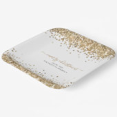 Gold Glitter Name Merry KerstWhite Papieren Bordje (Gebogen)