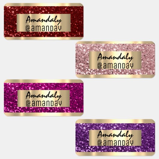Gold Glitter Name Promotion Online Shop Glitter Labels (Groep)
