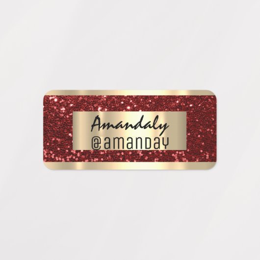 Gold Glitter Name Promotion Product Red Labels (Design 2)