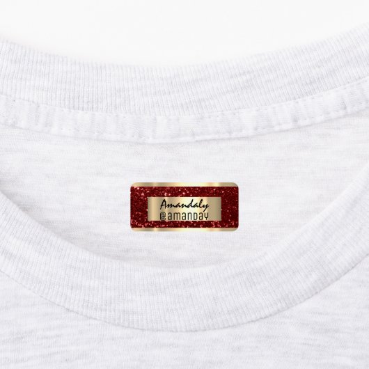 Gold Glitter Name Promotion Product Red Labels (Aangebracht)