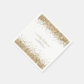 Gold Glitter Name White Merry kerst Servet (Hoek)