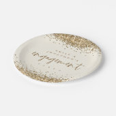 Gold Glitter Names Cream Engagement Party Papieren Bordje (Gekanteld)
