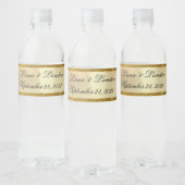 Gold Glitter Names Script Gepersonaliseerd bruilof Waterfles Etiket (Flessen)