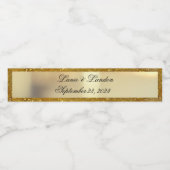 Gold Glitter Names Script Gepersonaliseerd bruilof Waterfles Etiket (Enkel label)