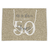Gold Glitter Names vieren 50 jaar Jubileum Groot Cadeauzakje (Voorkant)