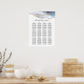 Gold Glitter & Navy Agate Wedding Seating Chart Poster (Keuken)