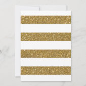 Gold Glitter Navy Black Stripe Shower Uitnodiging (Achterkant)