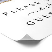 Gold Glitter & Navy Blue Agate Guest Book Sign Poster (Hoek)