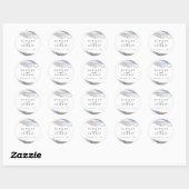 Gold Glitter & Navy Blue Agate Wedding Ronde Sticker (Vel)