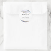 Gold Glitter & Navy Blue Agate Wedding Ronde Sticker (Tas)