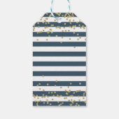 Gold Glitter Navy Blue First Heilige Communie Cadeaulabel (Achterkant)