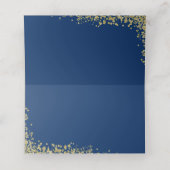 Gold Glitter Navy Blue First Heilige Communie Plaatskaartje (Binnenkant ongevouwen)