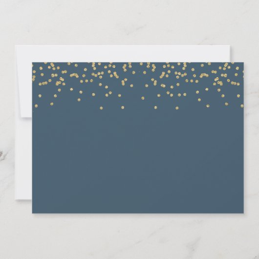 Gold Glitter Navy Blue Heilige Communie Dank u wel Kaart (Achterkant)