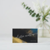 Gold Glitter Navy Blue, speciaal gepersonaliseerd, Visitekaartje (Staand voorkant)
