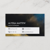 Gold Glitter Navy Blue, speciaal gepersonaliseerd, Visitekaartje (Achterkant)