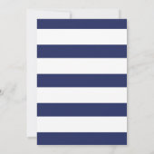 Gold Glitter & Navy Blue Stripe Shower Kaart (Achterkant)