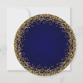 Gold Glitter Navy Ombre 50th Birthday Kaart (Achterkant)