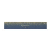 Gold Glitter Navy Vintage Wedding Uitnodigingen Wikkel (Vlak)
