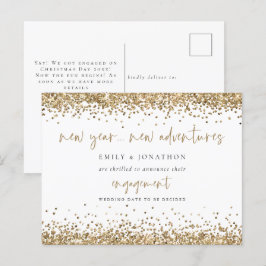 Gold Glitter New Adventures Verloving kondigt aan Briefkaart
