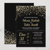 Gold Glitter Nieuwjaar Kaart (Voorkant / Achterkant)