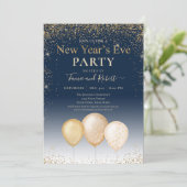 Gold Glitter nieuwjaarsfeest Kaart (Staand voorkant)