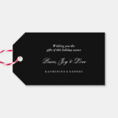 Gold Glitter Noel Chic kerstfeestdag - Label met c Cadeaulabel (Achterkant Horizontaal)