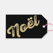 Gold Glitter Noel Chic kerstfeestdag - Label met c Cadeaulabel (Voorkant (Horizontaal))