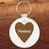 Gold Glitter Nonna Heart Sleutelhanger (Voorkant)