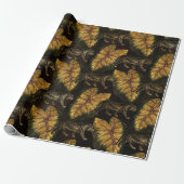 Gold Glitter Oerwoud Tiger Pattern Cadeaupapier (Uitgerold)