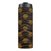 Gold Glitter Oerwoud Tiger Pattern Thermosbeker (Voorkant)