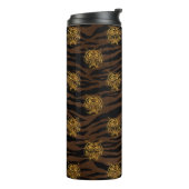 Gold Glitter Oerwoud Tiger Pattern Thermosbeker (Gedraaid links)