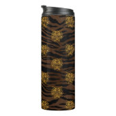 Gold Glitter Oerwoud Tiger Pattern Thermosbeker (Geroteerd rechts)
