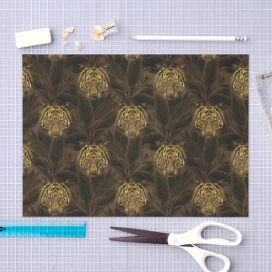 Gold Glitter Oerwoud Tiger Pattern Tissuepapier (Craft)
