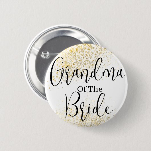 Gold Glitter oma van bruidbruiloft Button (Voorkant /achterkant)