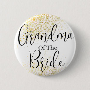 Gold Glitter oma van bruidbruiloft Button