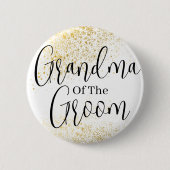 Gold Glitter oma van de bruinbruiloft Button (Voorkant)