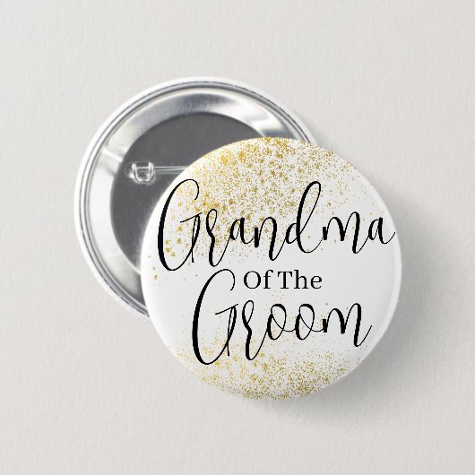 Gold Glitter oma van de bruinbruiloft Button (Voorkant /achterkant)