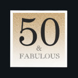 Gold Glitter Ombre 50 en Fabulous 50th Birthday Servet<br><div class="desc">Het gedenkwaardige 50-jarig bestaan met dit moderne 50ste verjaardagsontwerp op een gouden glitter ombre-achtergrond, deze 50ste verjaardagspapieren luiers zijn perfect voor het maken van een geweldige 50ste verjaardag viering. De woorden 50 en geweldig zijn ingesteld met moderne typografie. Neem contact met ons op via onze winkel als je hulp of...</div>