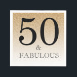 Gold Glitter Ombre 50 en Fabulous 50th Birthday Servet<br><div class="desc">Het gedenkwaardige 50-jarig bestaan met dit moderne 50ste verjaardagsontwerp op een gouden glitter ombre-achtergrond, deze 50ste verjaardagspapieren luiers zijn perfect voor het maken van een geweldige 50ste verjaardag viering. De woorden 50 en geweldig zijn ingesteld met moderne typografie. Neem contact met ons op via onze winkel als je hulp of...</div>