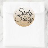 Gold Glitter Ombre 60 en Sassy 60th Birthday Ronde Sticker (Tas)