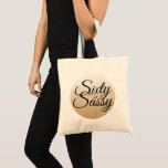 Gold Glitter Ombre 60 Sassy 60th Birthday Tote Bag<br><div class="desc">Deze schitterende 60ste verjaardagsgeschenk canvas tas is perfect voor het maken van een geweldige viering op 60ste verjaardag op een gouden glitter ombre achtergrond. De woorden zestigheid en de slachting in zwart worden geplaatst gebruikend modern manuscript. Neem contact met ons op via onze winkel als je hulp of overeenkomende producten...</div>