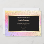 Gold Glitter Ombre Afstuderen slaat de datum op Save The Date (Achterkant)