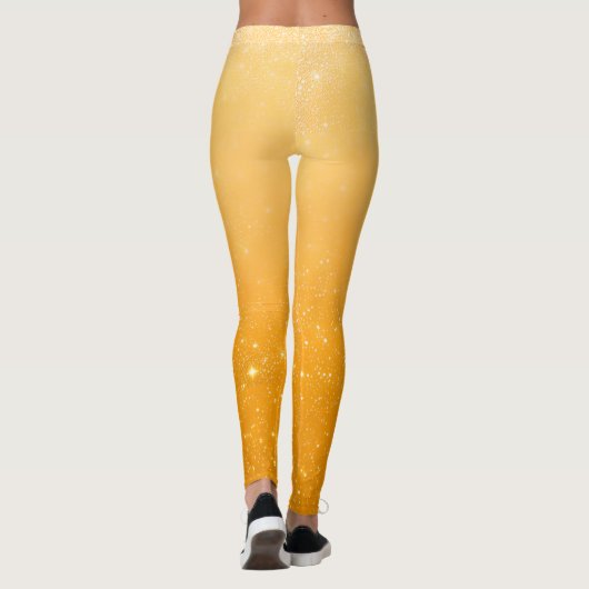 Gold Glitter Ombré Pattern – Luxury Metallic  Leggings (Achterkant)