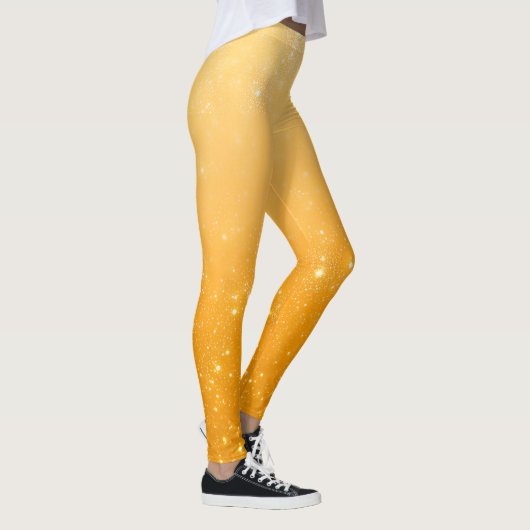 Gold Glitter Ombré Pattern – Luxury Metallic Leggings (Rechts)