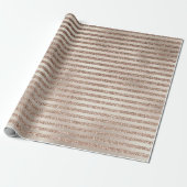 Gold Glitter Ombre Stripes Cadeaupapier (Uitgerold)
