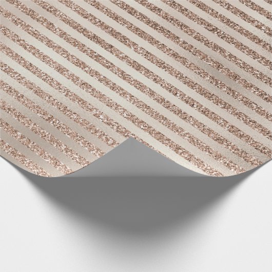 Gold Glitter Ombre Stripes Cadeaupapier (Hoek)